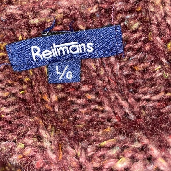 Reitmans burgundy knit sweater cardigan size large - Picture 5 of 8